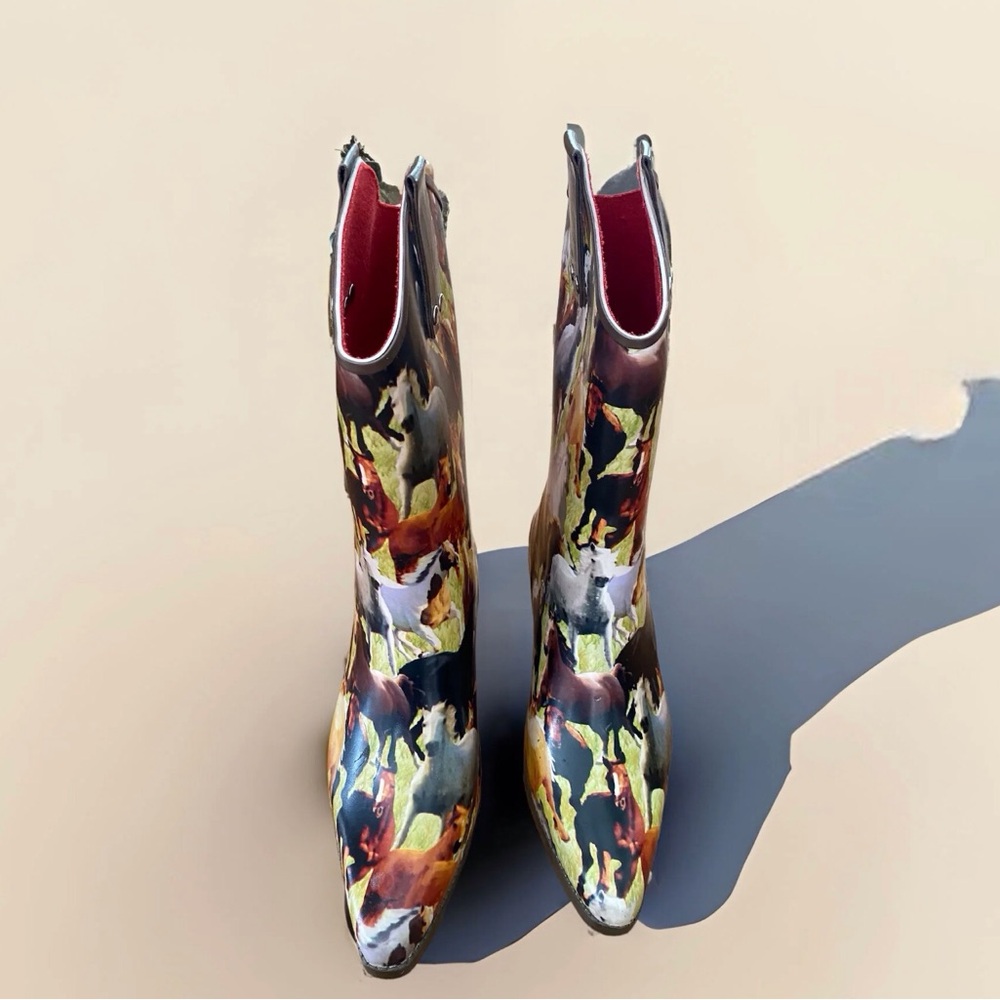 Henry Ferrera Horse RAIN Cowboyy Boots size 7 🟤FREE SHIP🟤